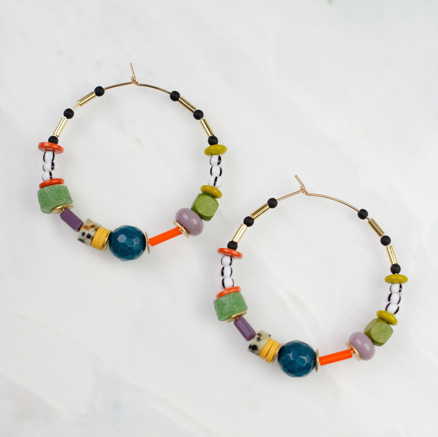 Abacus Beaded Hoops