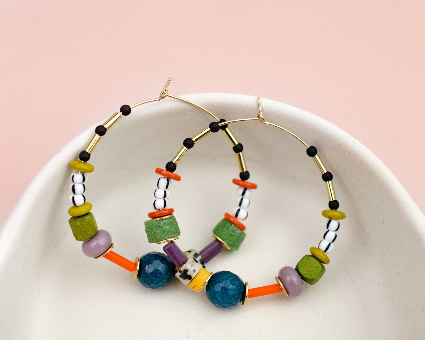 Abacus Beaded Hoops