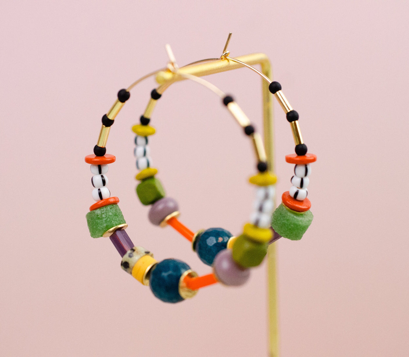 Abacus Beaded Hoops