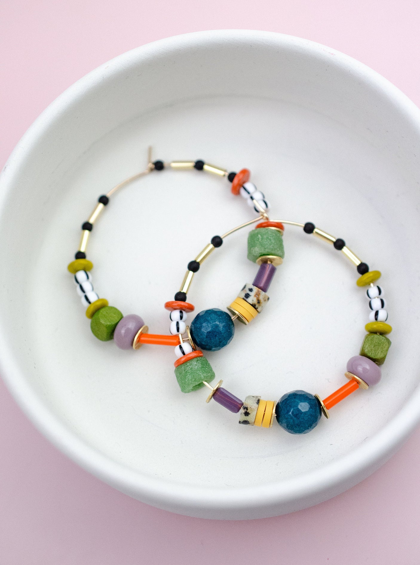 Abacus Beaded Hoops