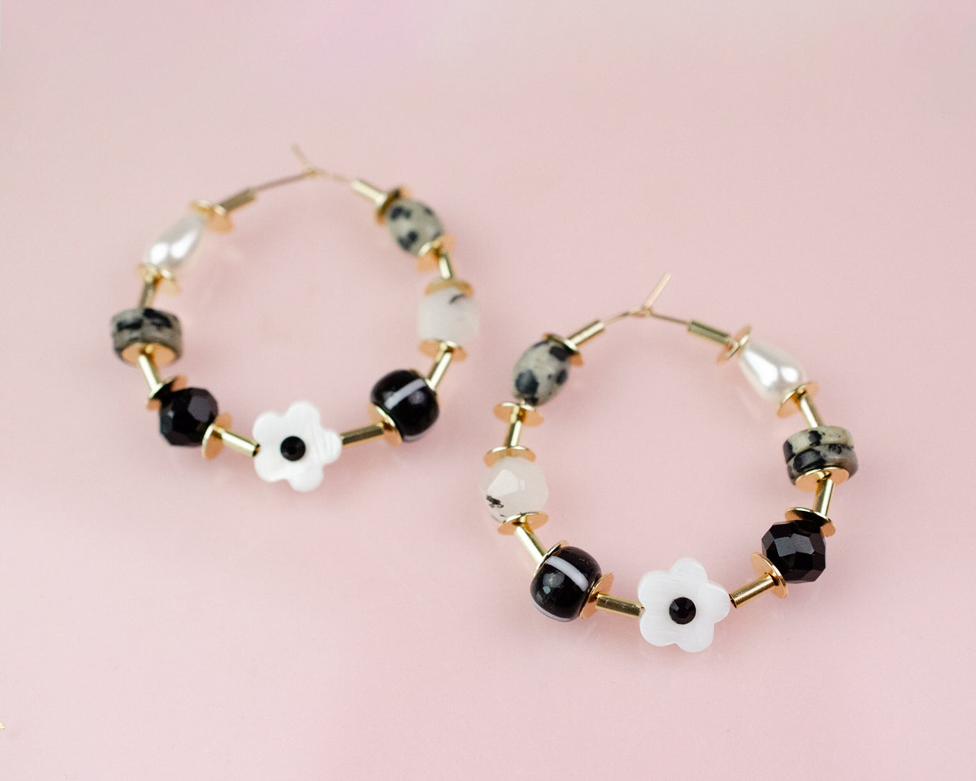 Magpie Beaded Hoops