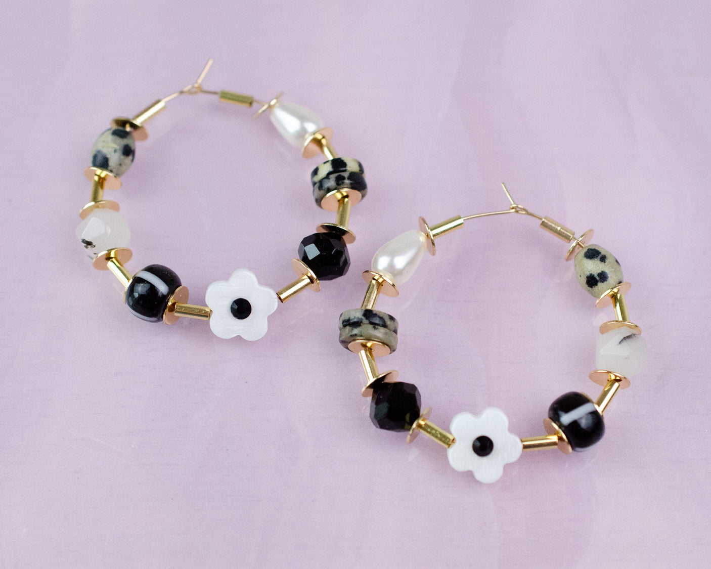 Magpie Beaded Hoops