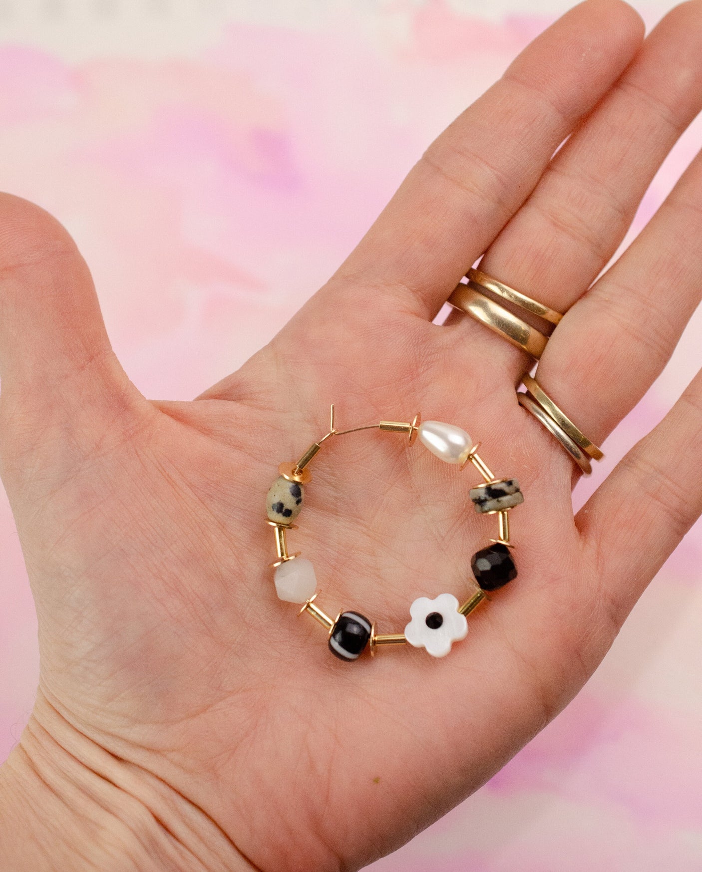 Magpie Beaded Hoops