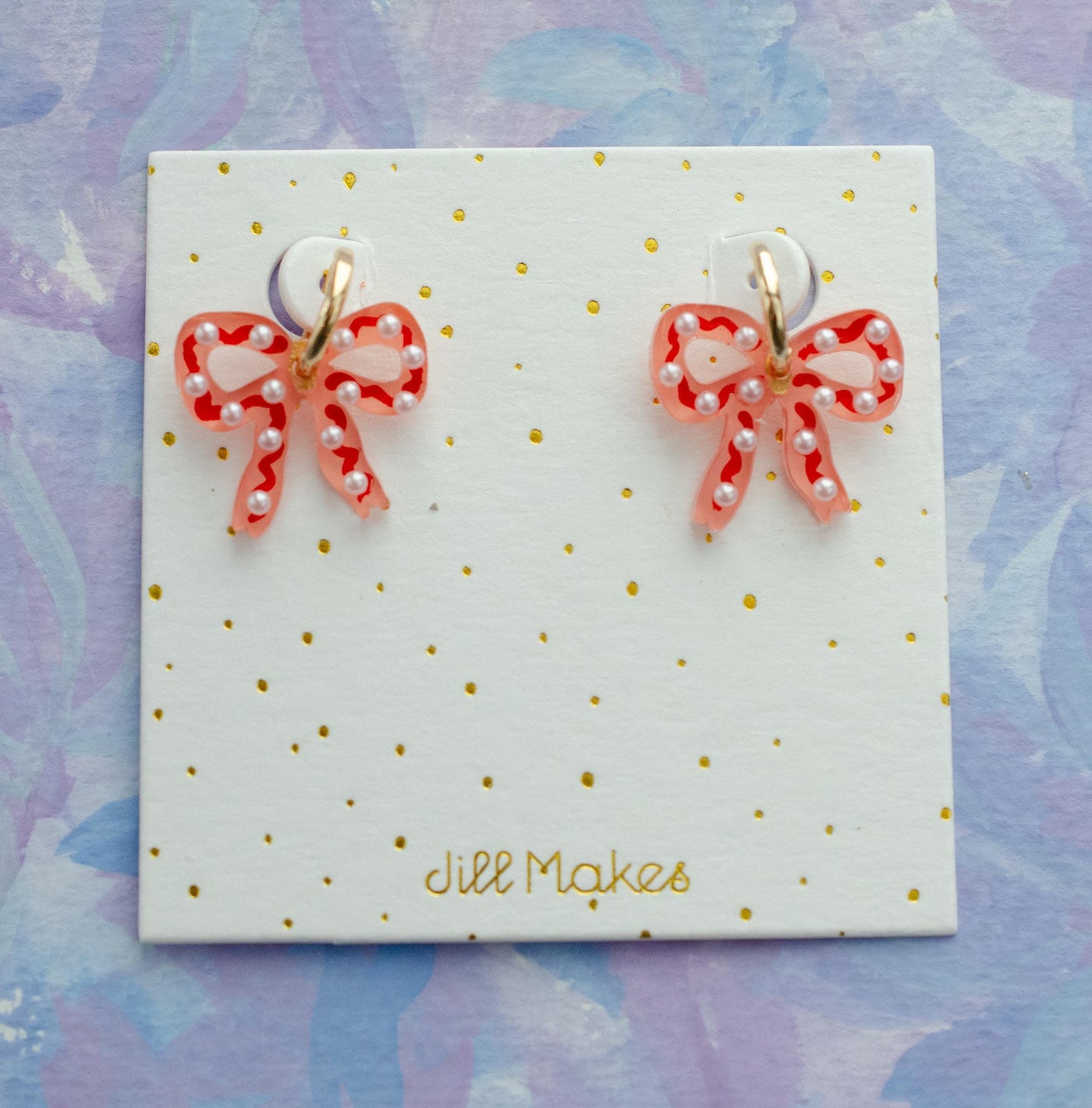 Handpainted Bow Earrings