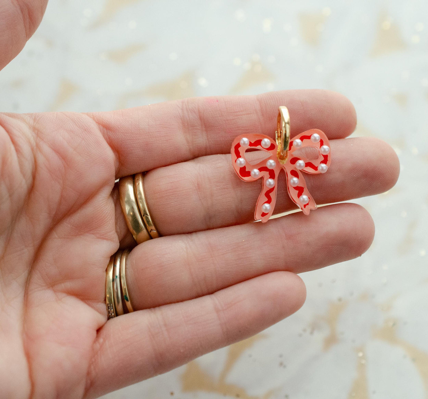 Handpainted Bow Earrings