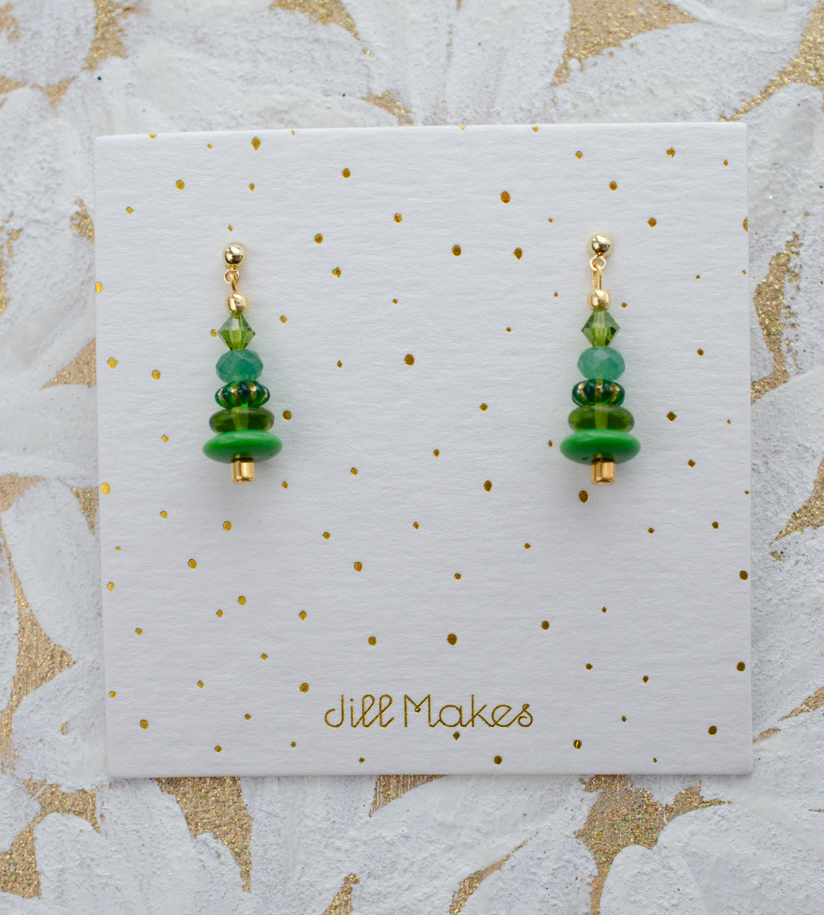 Beaded Christmas Tree Earrings