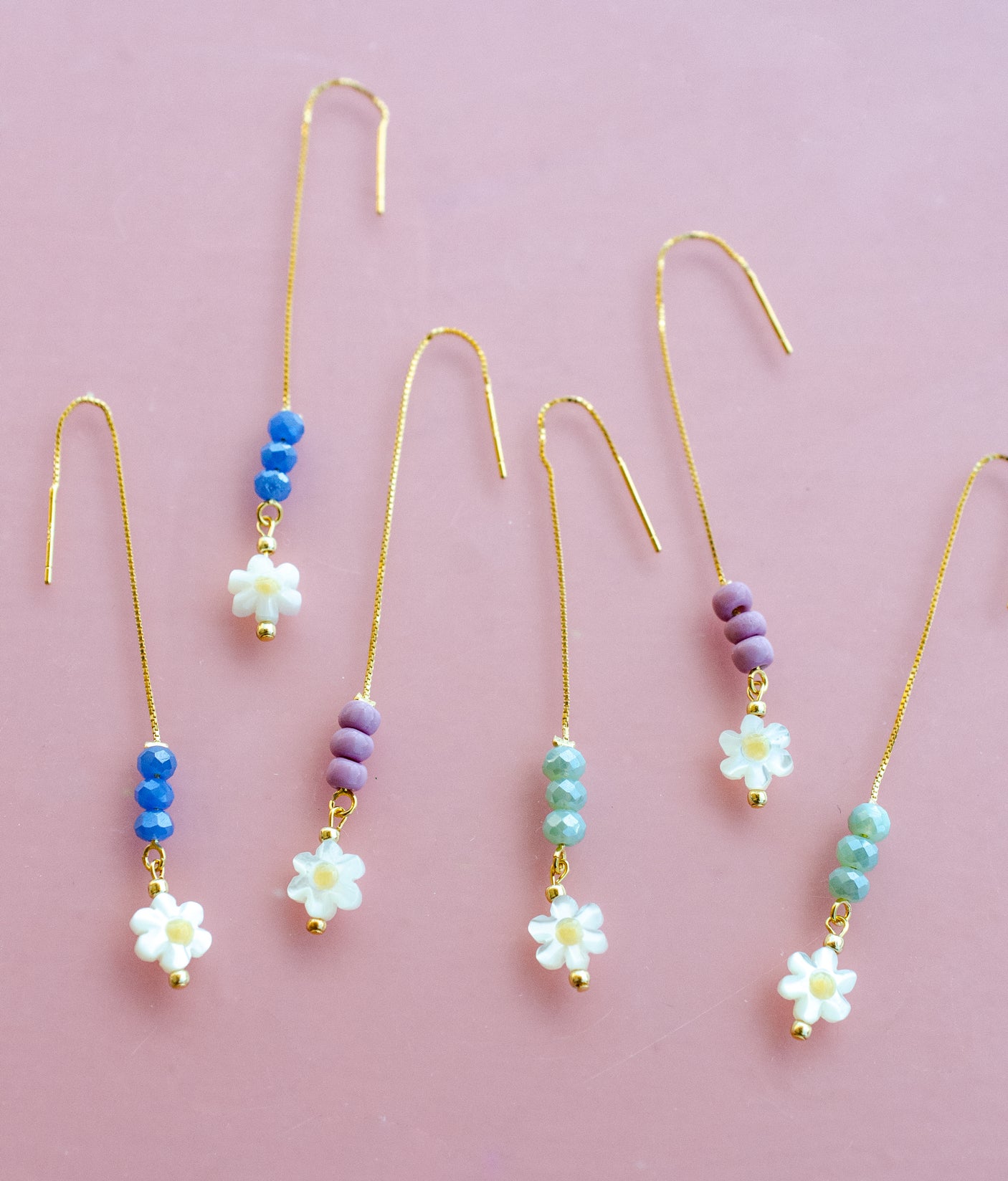 Flower Threader Earrings