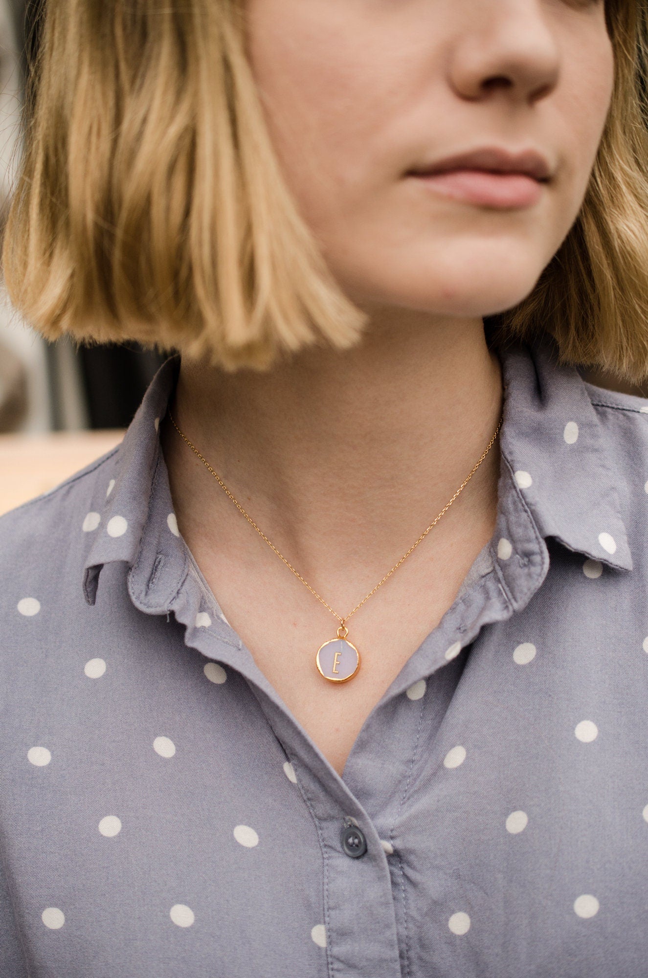 Gemstone Initial Necklaces