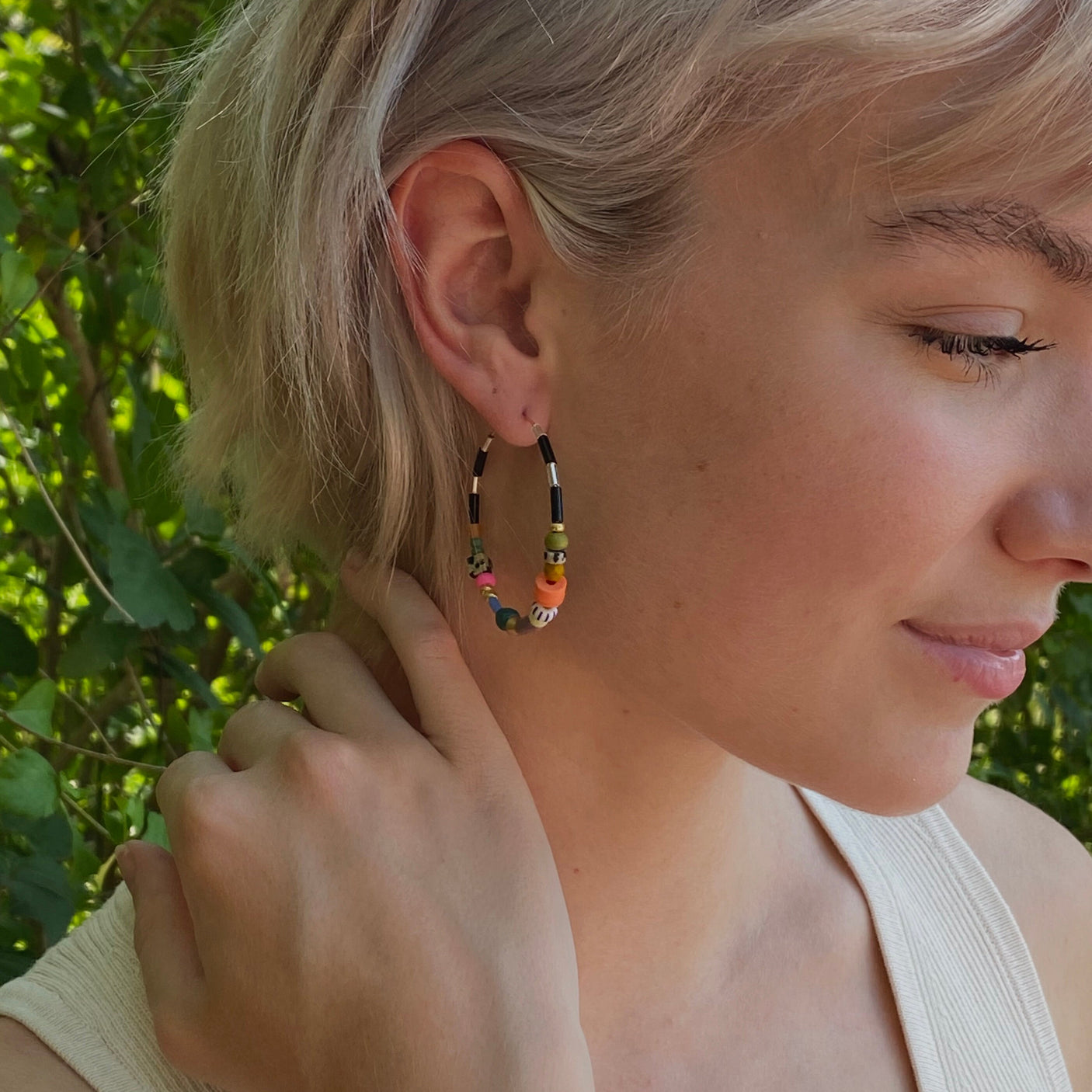 Becca Beaded Hoops