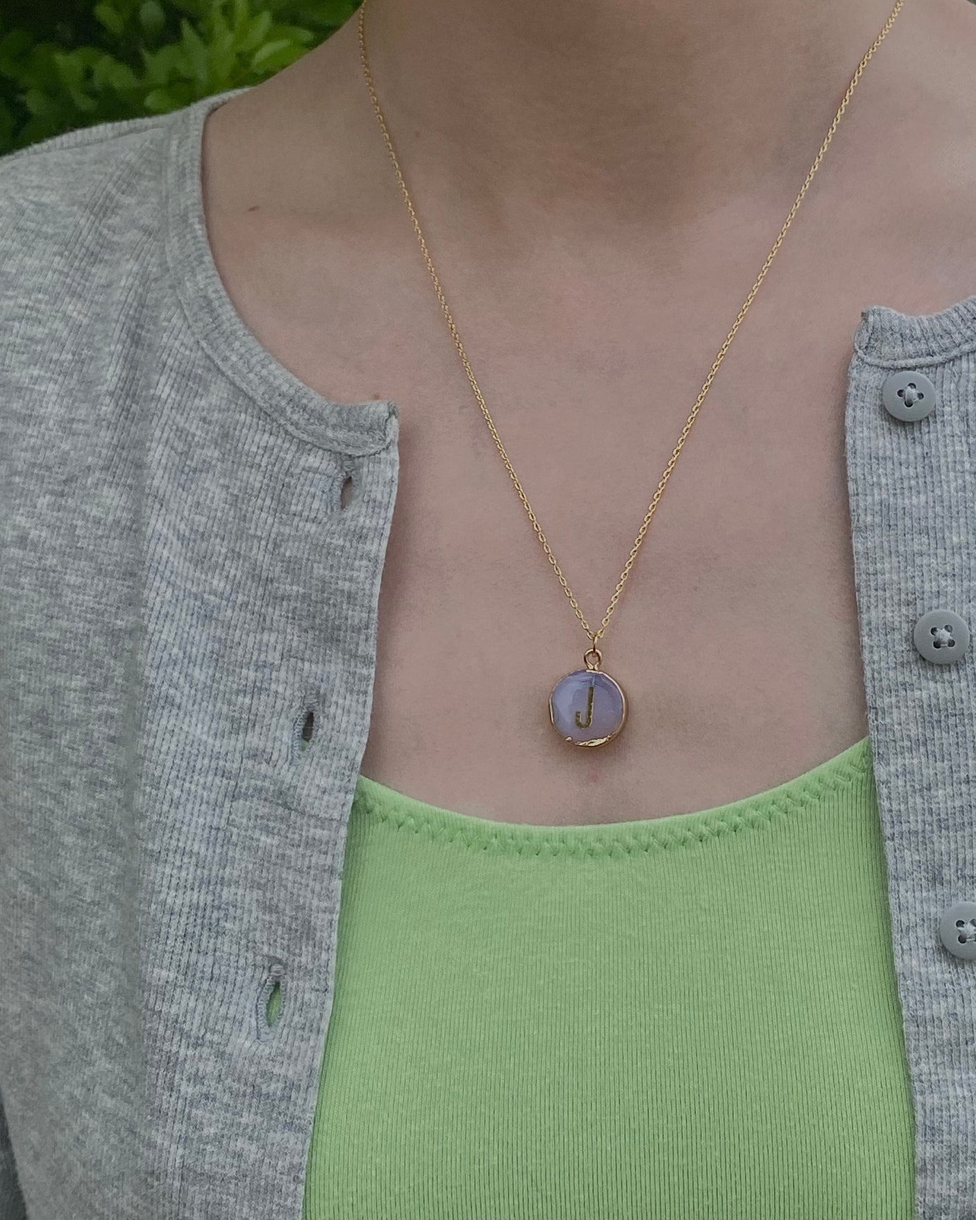Gemstone Initial Necklaces