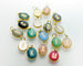 Personalized stone pendant, gemstone pendant, minimal jewelry, mom gift, new mom gift, gemstone initial pendant, oval single pendant