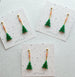Acrylic Christmas tree earrings, Holiday statement earrings, Green tree earrings, festive statement earrings, beaded dangle earrings,