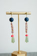 Beaded chandelier earrings, colorful dangle statement earrings, natural stone earrings, colorful jewelry, drop earrings,