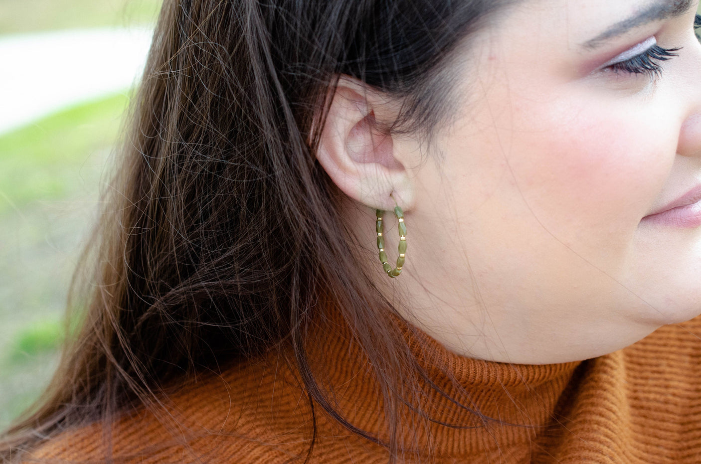 Beaded Hoop Earrings