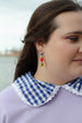 Beaded heart statement earrings, minimalist style, beaded dangle earrings, colorful heart earrings, Valentine's Day gift, unique earrings