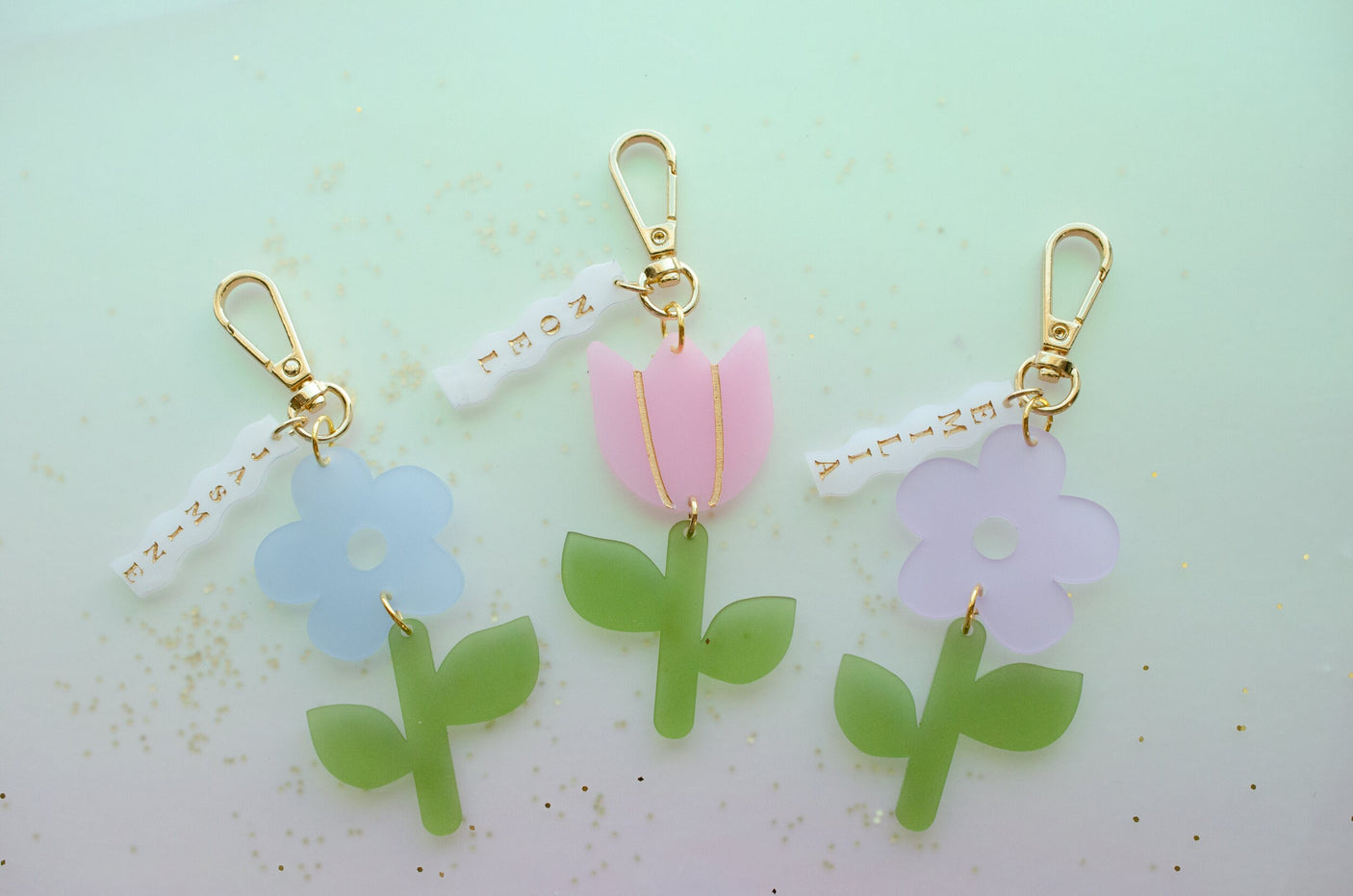 Personalized Flower Keychain