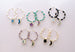 Celestial hoop earrings, gold filled hoops, beaded hoop earrings, star and moon earrings, mis-matched earrings, birthstone earrings