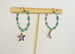Celestial hoop earrings, gold filled hoops, beaded hoop earrings, star and moon earrings, mis-matched earrings, birthstone earrings