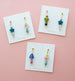 Beaded Flower earrings,  flower dangle earrings, mix matched earrings, floral jewelry, statement earrings, beaded earrings,