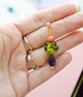 Beaded Flower earrings,  flower dangle earrings, mix matched earrings, floral jewelry, statement earrings, beaded earrings,
