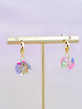 Rhinestone hoop earrings, colorful hoops, huggie earrings, small dangle earrings, gold hoop earrings, abstract earrings, celestial earrings