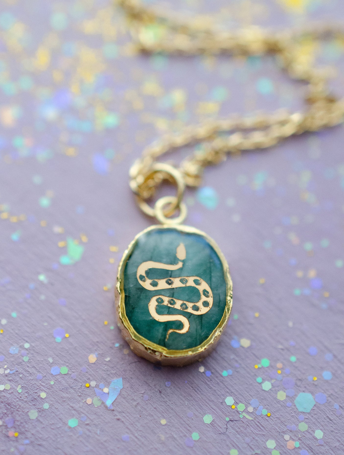 Emerald Snake Necklace
