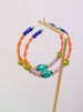 Teal Jules Beaded Hoops