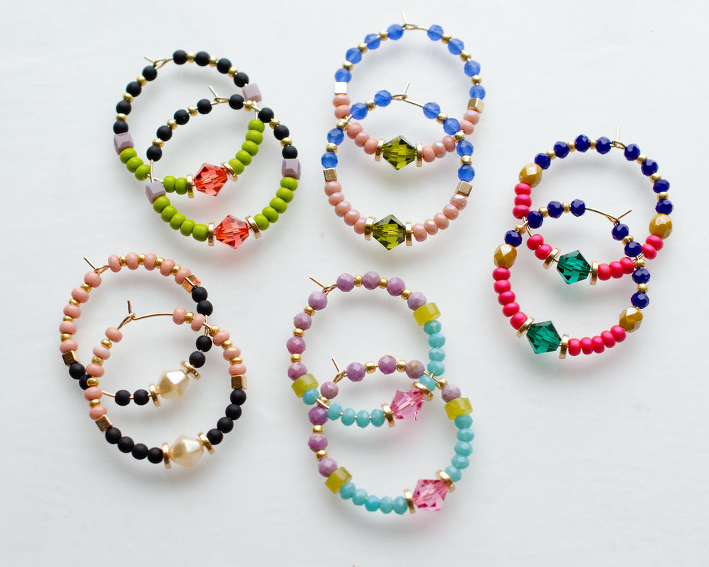 Veda Beaded Hoops
