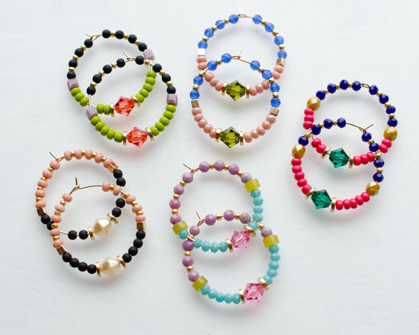 Veda Beaded Hoops