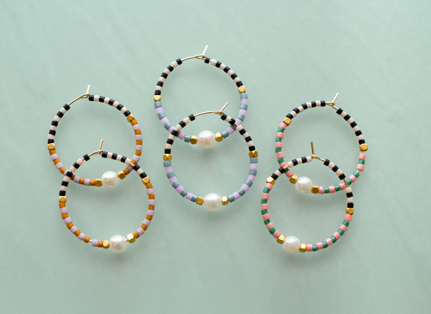 Checked Hoop Earrings
