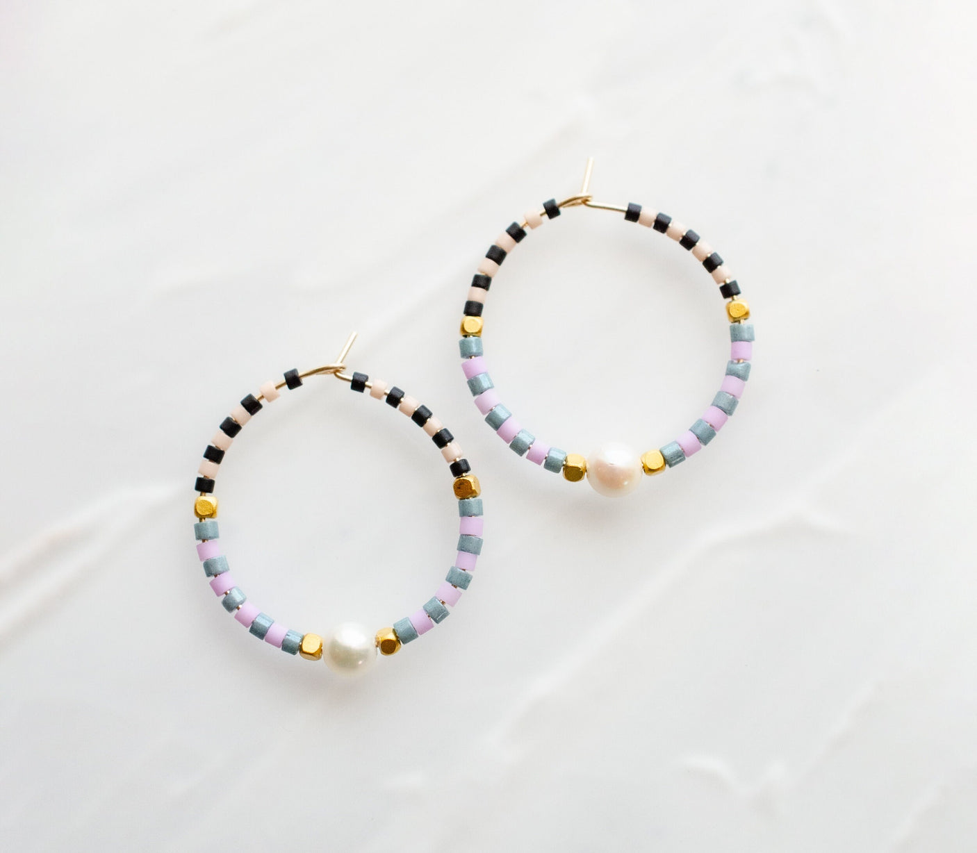 Checked Hoop Earrings