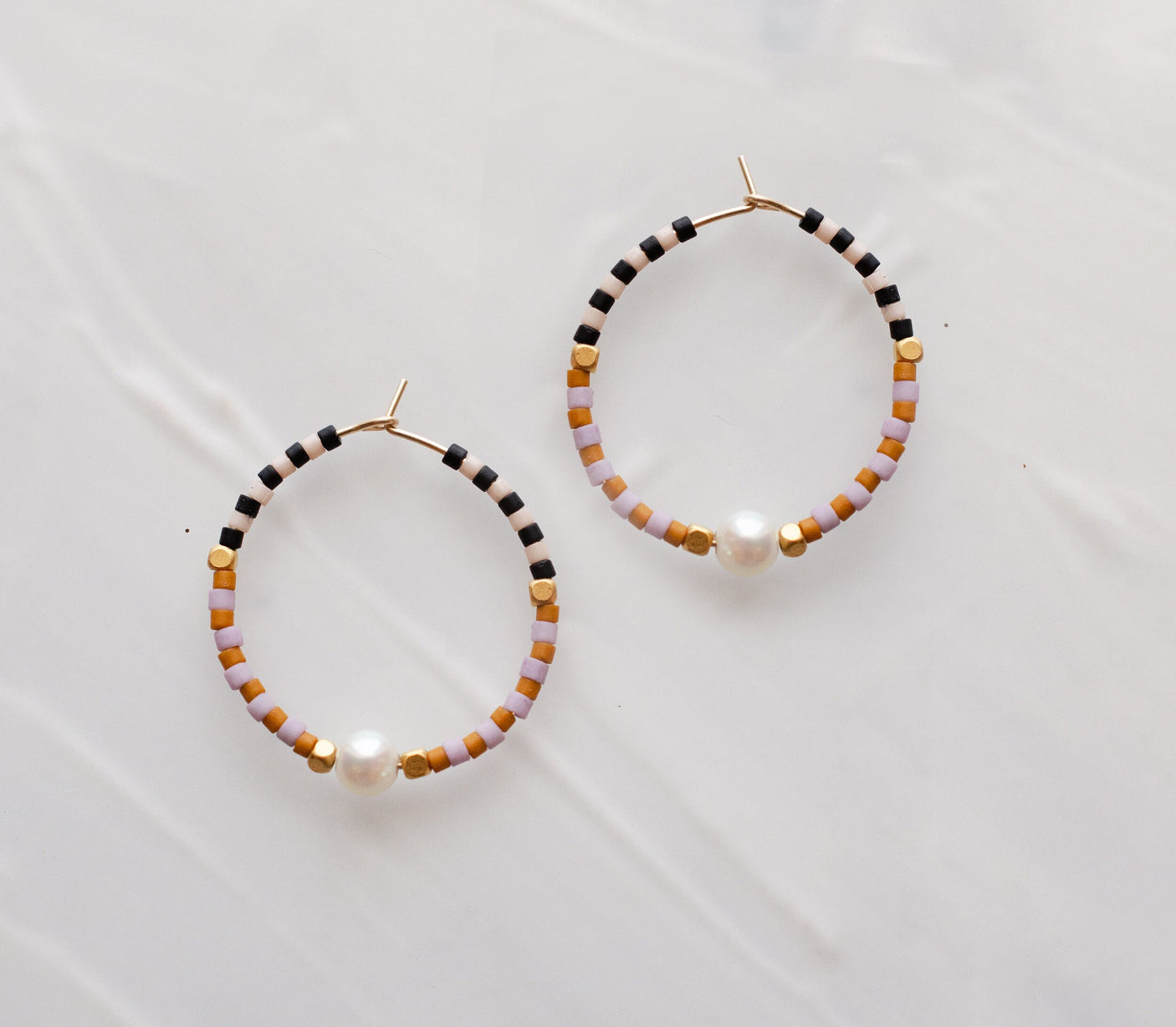 Checked Hoop Earrings