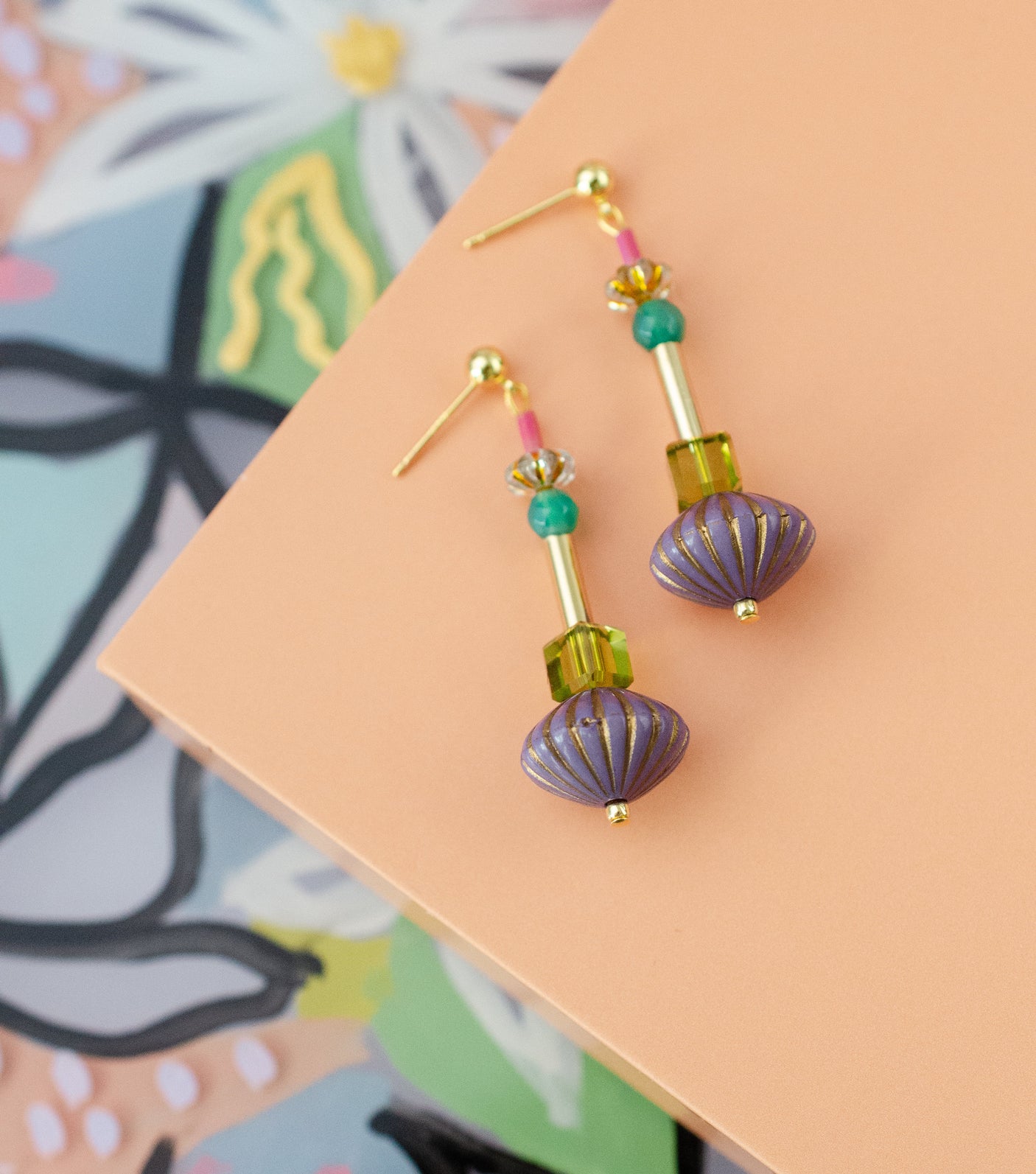 Purple Art Deco Earrings