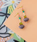 Purple dangle earrings, art deco style earrings, colorful dangle earrings, purple earrings, bright dangle earrings, beaded dangle earrings