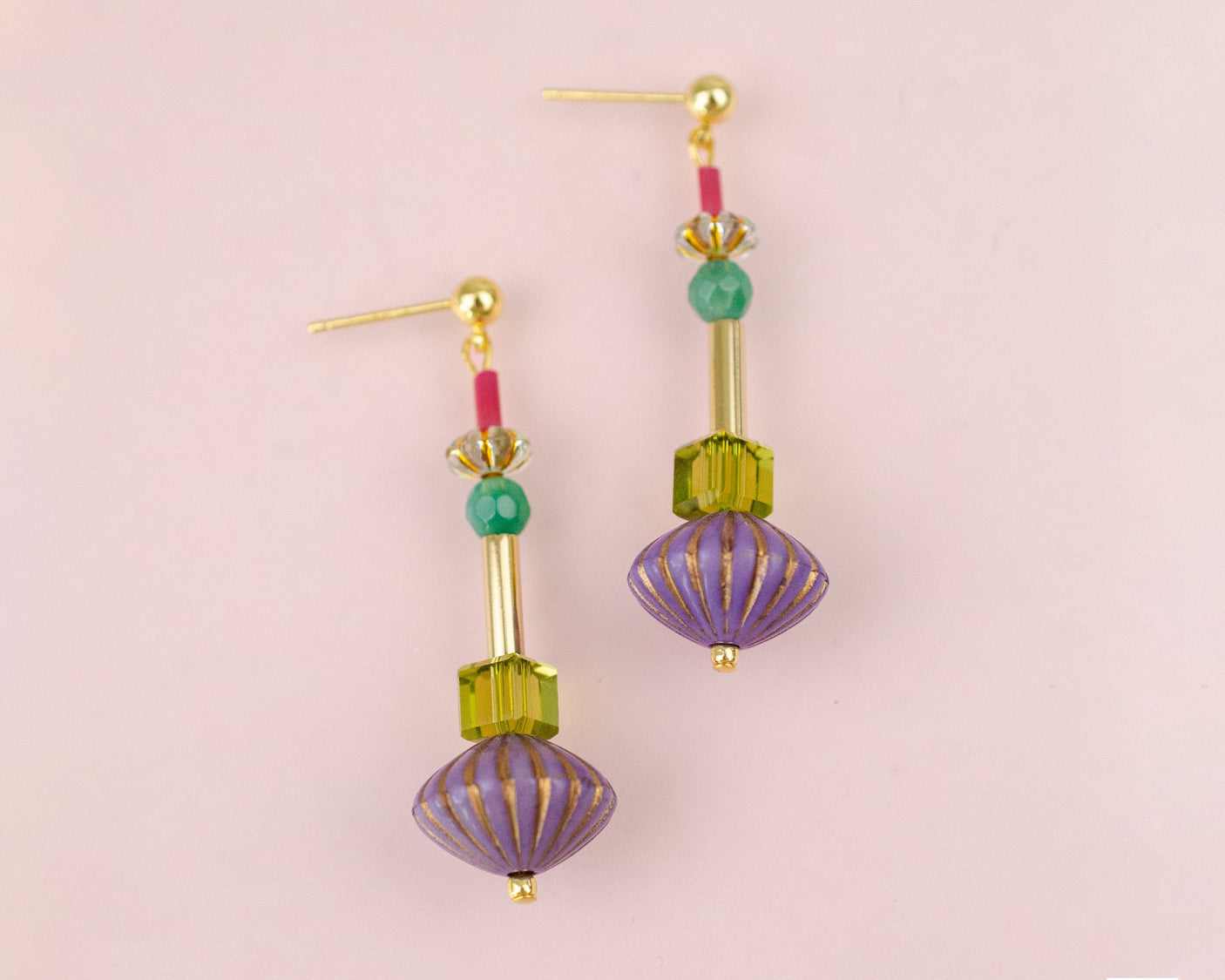 Purple Art Deco Earrings