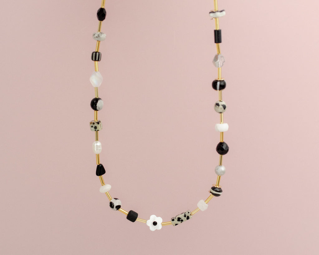 Black and white Beaded Necklace