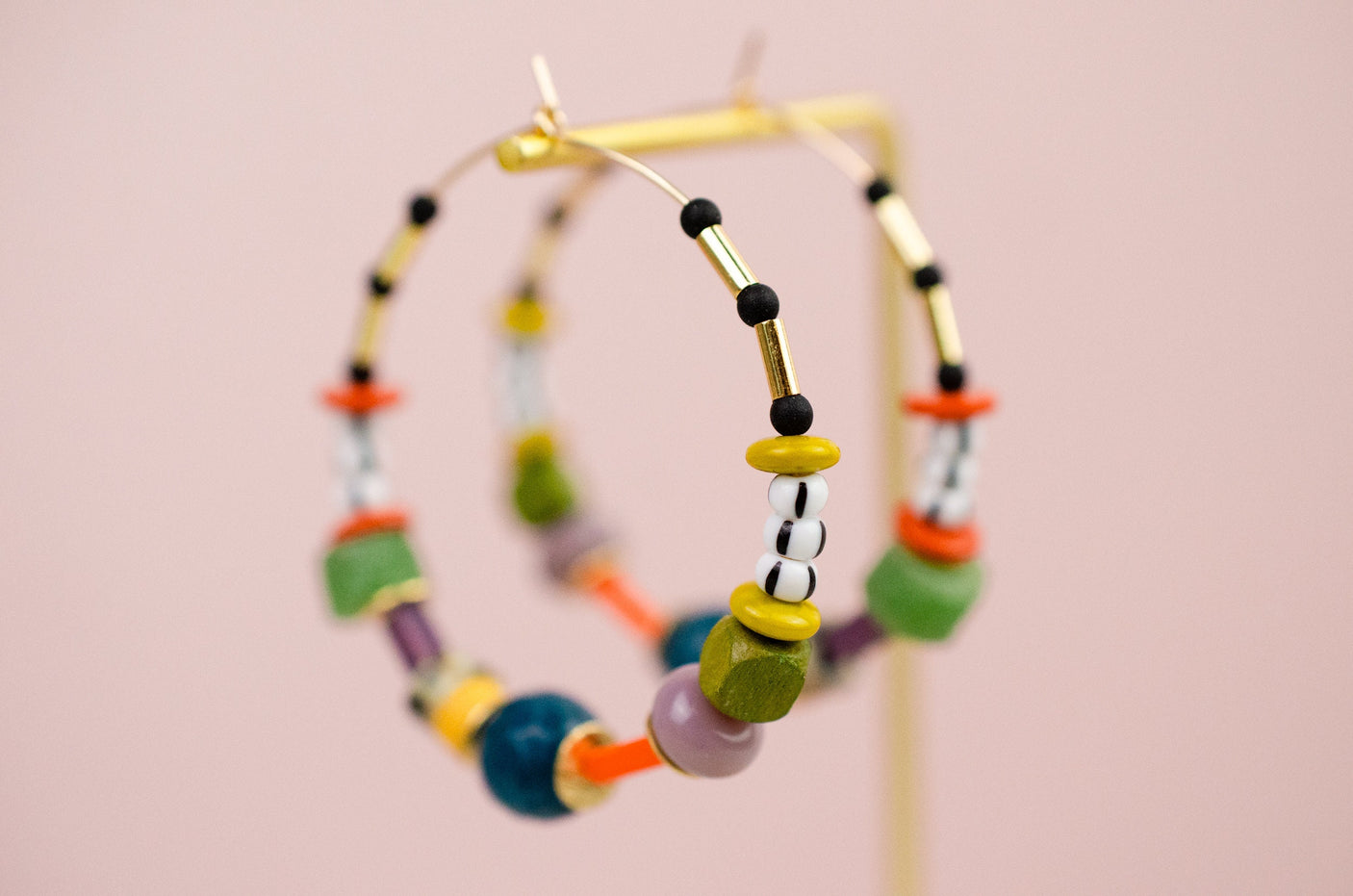 Abacus Beaded Hoops