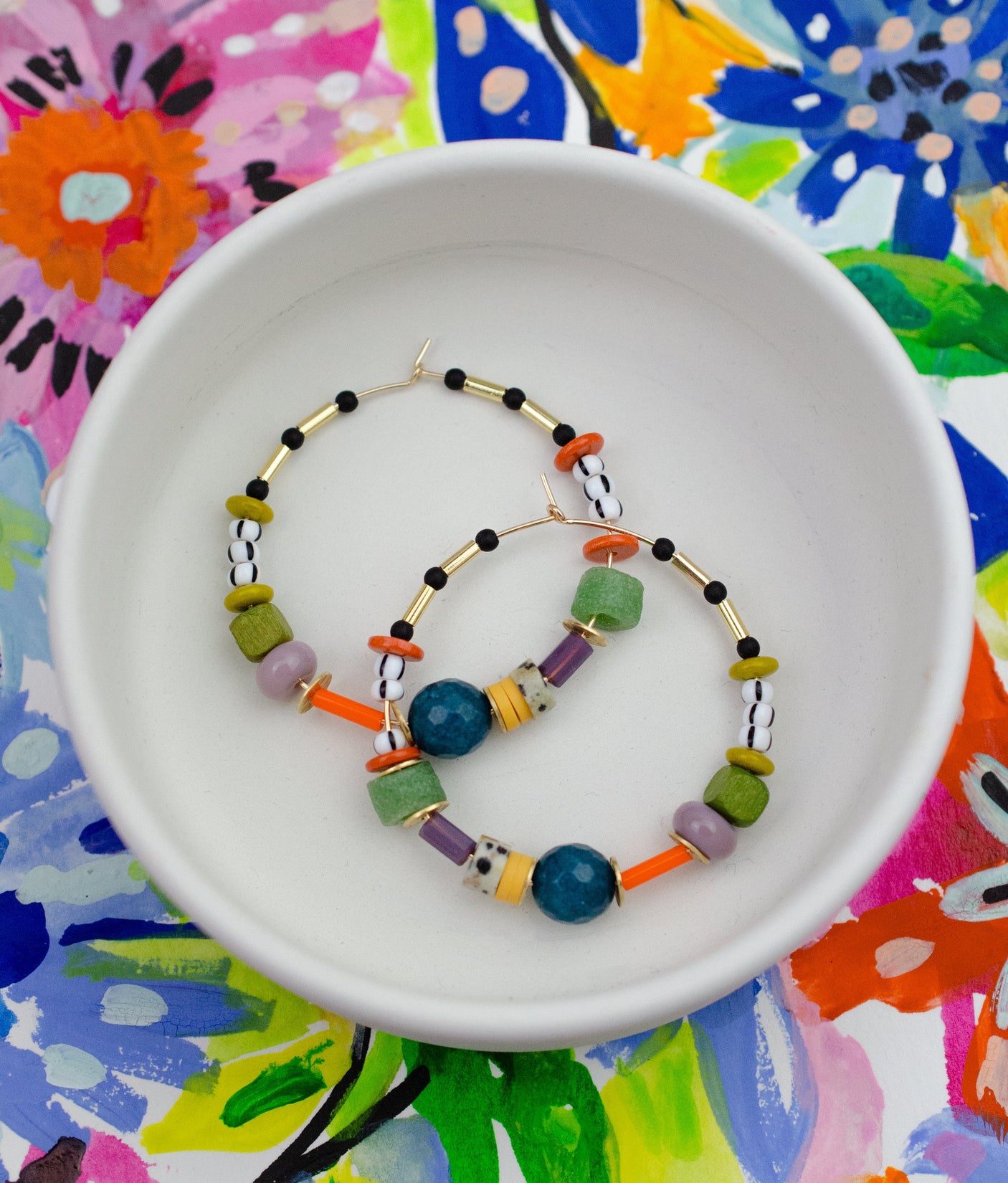 Abacus Beaded Hoops