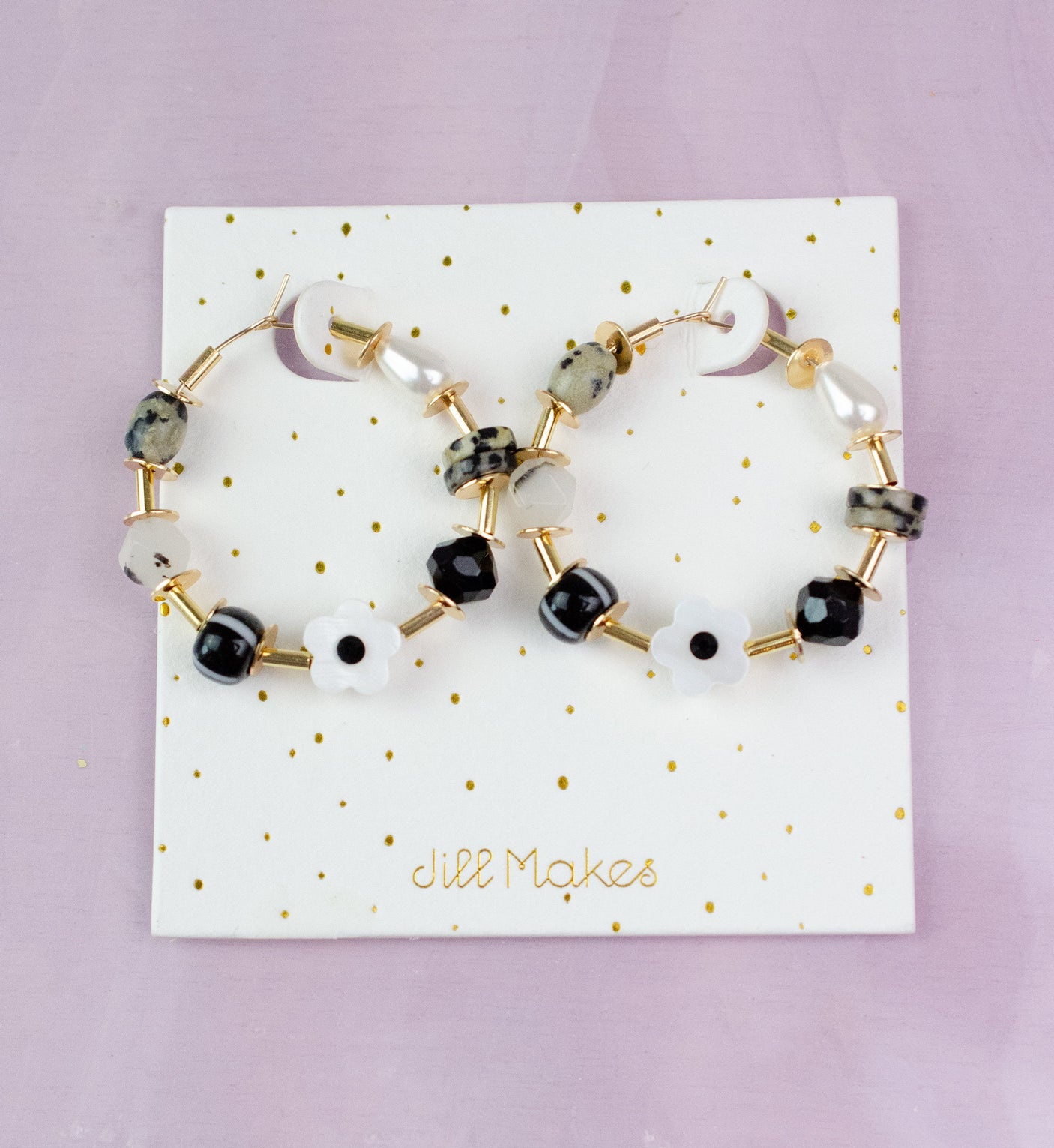 Magpie Beaded Hoops