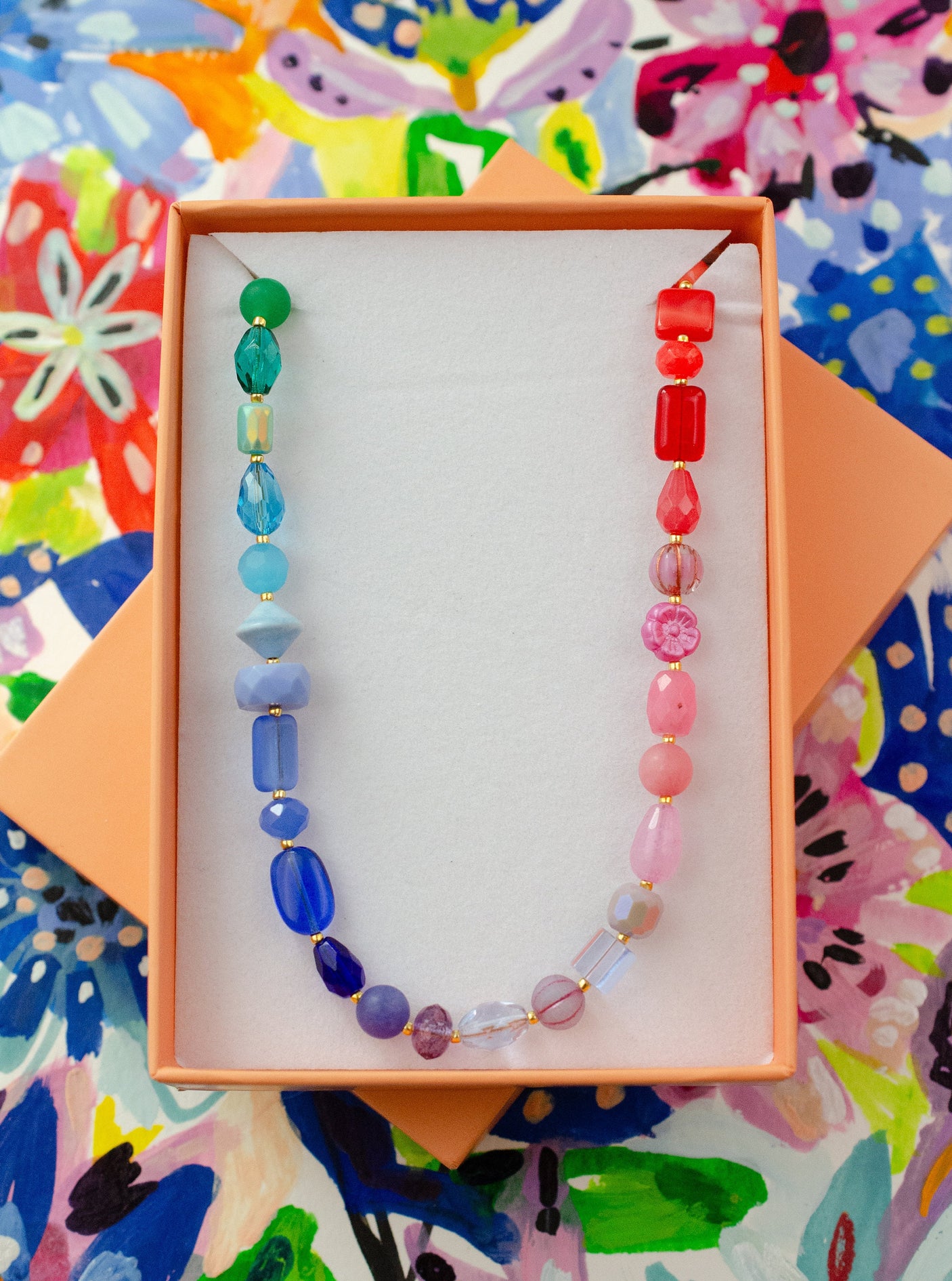 Rainbow Beaded Necklace