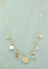Pearl Zodiac Charm Necklace