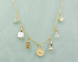 Pearl Zodiac Charm Necklace