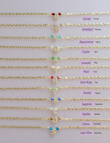 Birthstone Initial Necklace