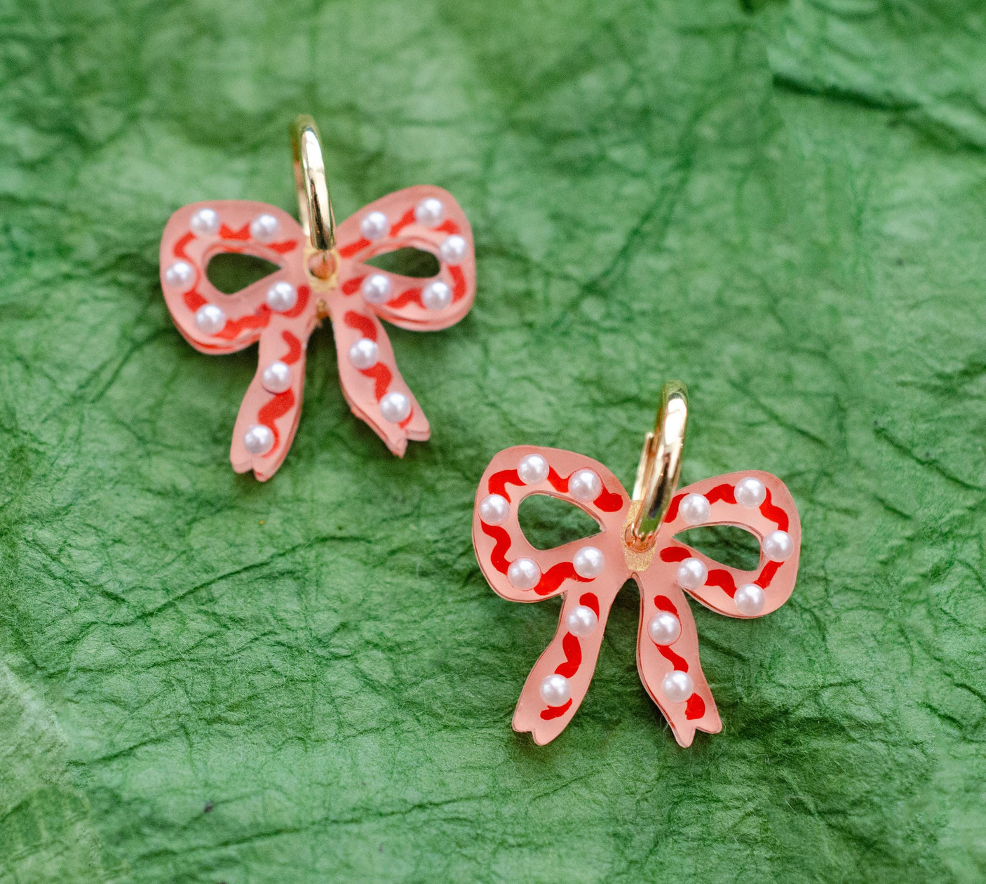 Handpainted Bow Earrings