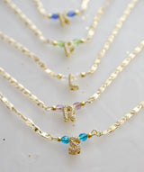 Birthstone Initial Necklace