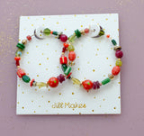 Noel Beaded Hoops