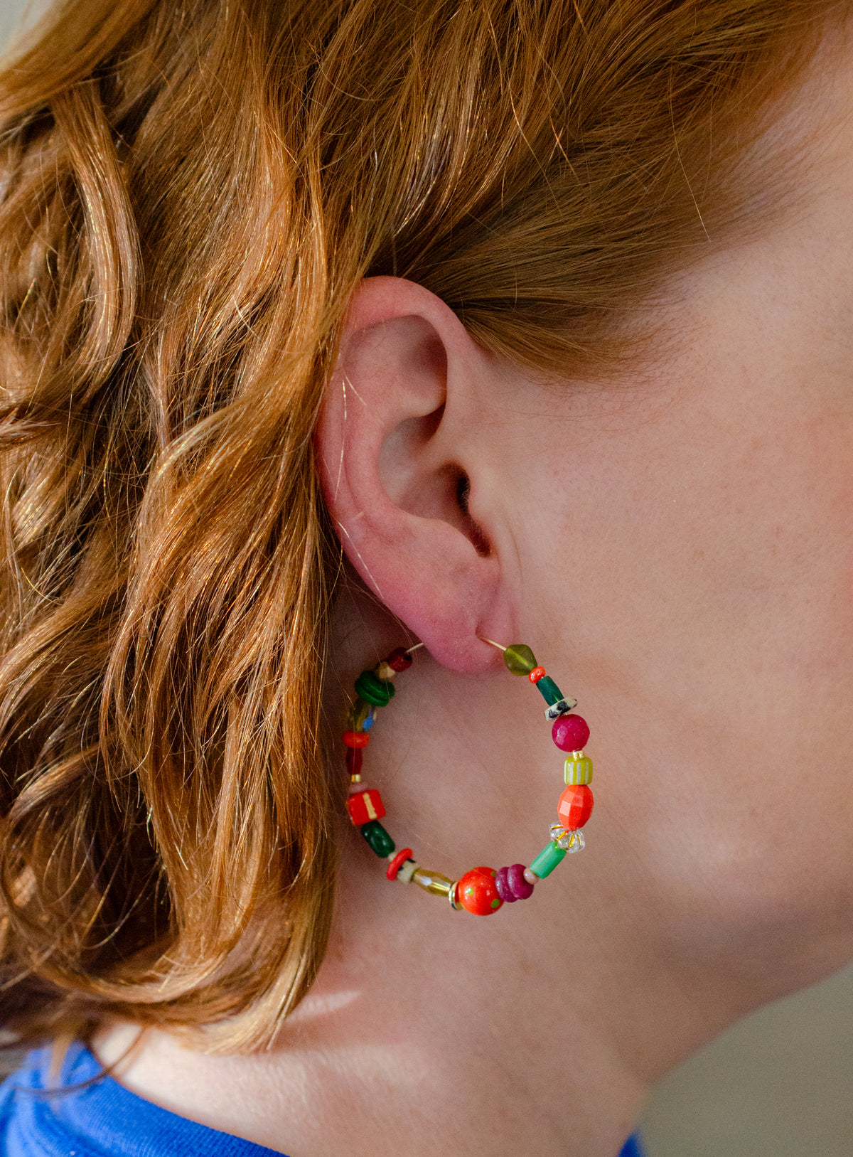 Noel Beaded Hoops