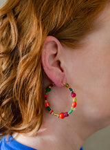Noel Beaded Hoops