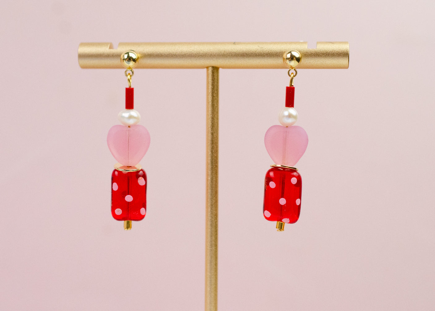 Valentina Polkadot Heart Earrings