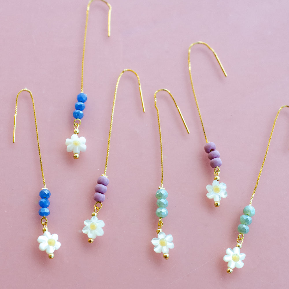 Flower Threader Earrings